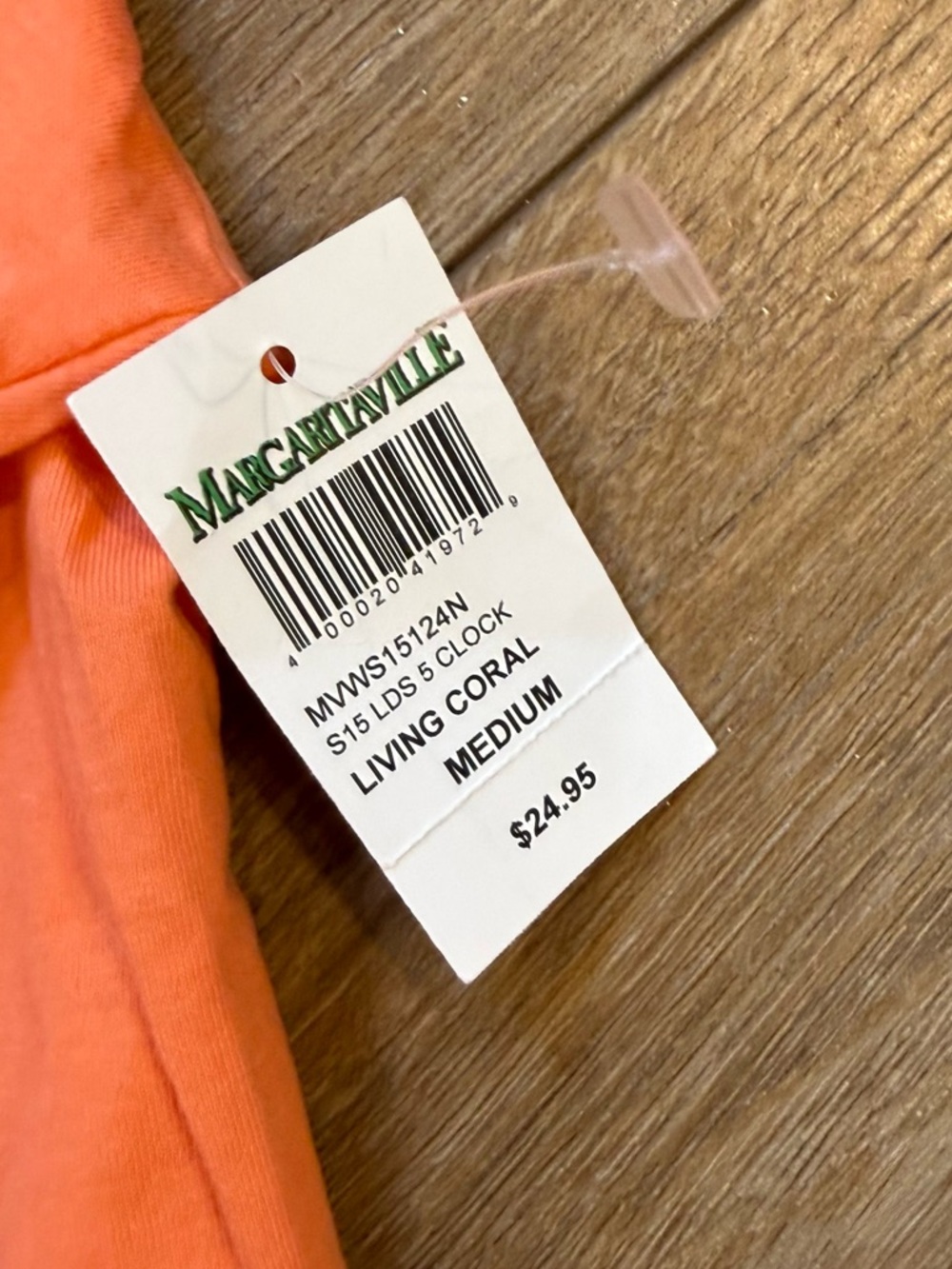 Margaritaville Orange V-Neck Short Sleeve Tee with Small Embroidered Logo - Picture 3 of 4